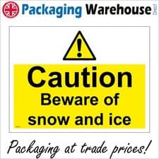 Image of SIGN Caution Beware Of Snow And Ice Winter Freeze Slip Fall Slide Snowman WT200P