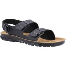 Image of Birkenstock Kano men's black anti-slip heel-strap classic sandal