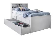 Image of 3ft single white,wood,guest bed,underneath drawers trundle frame,bed overnighter