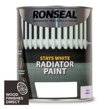 Image of Ronseal Stays White Radiator Paint, 250ml & 750ml - Matt, Satin & Gloss - Enamel