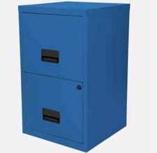 Image of Pierre Henry Metal 2 Drawer Maxi Filing Cabinet A4 Sky Blue - New