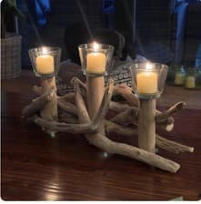Image of driftwood candle holder
