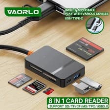 Image of Memory Card Reader 8 in 1 USB 3.0 and USB-C to SD Micro SD MS CF Card Reader
