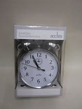 Image of Acctim Saxon Bell Traditional Keywound Large Double Bell Alarm Clock Chrome