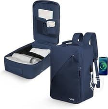 Image of Unisex Cabin Carry On Backpack Navy Travel Luggage Backpack Pack of 1 - NEW
