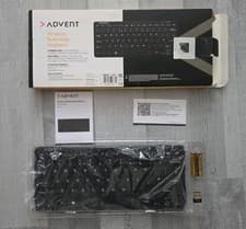 Image of Advent AKBMM15 Multimedia Keyboard Black Wireless Quiet Keys QWERTY USB powered