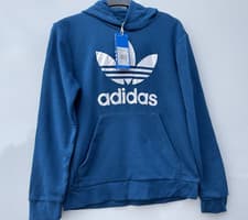 Image of Adidas Trefoil Hoodie Teal Blue Age 11-12 Years Bnwt