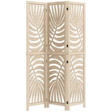 Image of HOMCOM 3 Panel Room Divider, Detachable Privacy Screens, Natural Wood