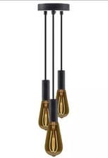 Image of Triple Ceiling Pendant Black E27 adjustable 1450 to 1650 mm 44401 by Sylvania