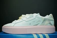 Image of adidas Sleek Super Shoes EH1389 White Clear Pink Size UK 7.5 Womens DS Sneakers