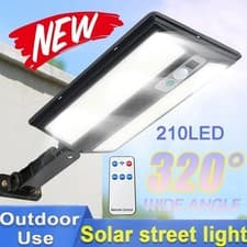 Image of Outdoor Solar Street Light Motion Sensor Commercial Dusk To Dawn LED Flood Lamp