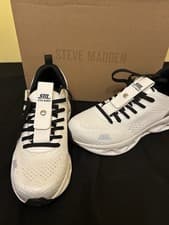 Image of Steve Madden Surge 1 Women’s Trainers - White/Silver - Size 6 - NIB