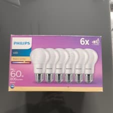 Image of Philips LED E27 Screw Bulbs 8W 60W Eq Warm White 2700K 806lm X4