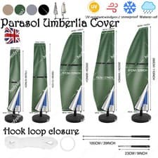 Image of Garden Parasol Cover Patio Umbrella Heavy Duty Waterproof Furniture Protector