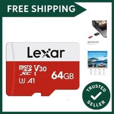 Image of 64GB Micro SD Card E Series, microSDXC UHS-I Flash Memory Card with Adapter -...