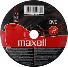 Image of Maxell DVD-R 16x 10-Piece Shrink Wrap.