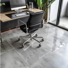 Image of Non Slip Office Chair Desk Mat Floor Computer Chair Protector PVC Plastic Clear