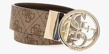 Image of Guess Nolana Reversible Adjustable Belt In Lattee For Women