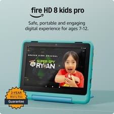 Image of Amazon Fire HD 8 Kids Pro tablet (newest gen) ages 6–12 3GB RAM 32GB Hello Teal