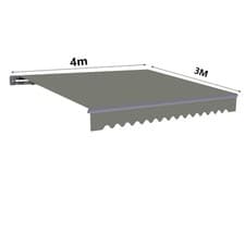Image of 2/2.5/3/4m Retractable Manual Awning Patio Garden Canopy Sun Shade Shelter Grey