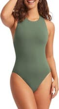 Image of High Neck Swimsuit with Tummy Control & Crisscross Back SIZE L BNWT