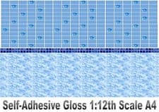 Image of Dolls House Wallpaper Self-Adhesive Blue Rose Split Design Tiles Landscape