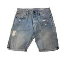 Image of G-STAR Men's Lt. Aged Destroy Blue 3301 1/2 Denim Short RRP £60