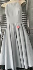 Image of PALE ICE BLUE FIT AND FLARE CHI CHI LONDON BROOKLYN MIDI DRESS NEW 12