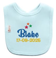 Image of Personalised Baby Bib Embroidered Baby Shower gift Wedding Toddler Any message