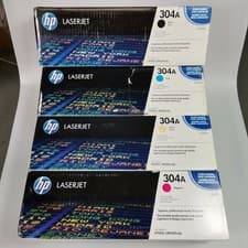 Image of HP 304A Genuine Original Black Cyan Magenta Yellow Toner Cartridge FULL SET.