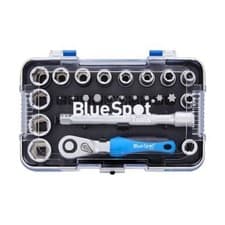 Image of Blue Spot 01493 25PCE 1/4" Ratchet, Socket and Bit Set (4-13mm) (T10-T40)