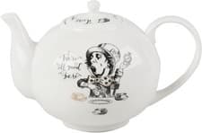 Image of Victoria And Albert Alice In Wonderland Fine China Large Teapot 1.1 Litre Boxed