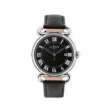 Image of LINKS OF LONDON Men's STS Black Leather Luminous Driver L Watch RRP355 NEW