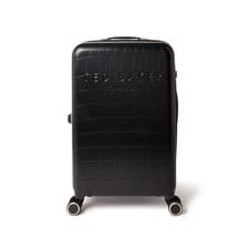 Image of Ted Baker Icon Case Medium Suitcase 68cm Black Croc 4 Wheel Luggage Travel 77L