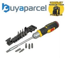 Image of Stanley 0-62-691 FatMax Ratchet Screwdriver Pistol Grip 12pc Bit Set STA062691