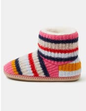Image of Accessorize Knitted Stripe Slipper Boots - Medium