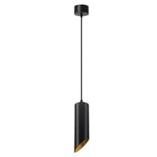 Image of Modern Tube GU10 Pendant Light Black Aluminium Cylindrical Hanging Ceiling Lamp