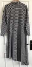 Image of Mint Velvet Gorgeous Grey Striped Midi Dress Size 16