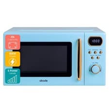 Image of Abode Retro Blue Microwave 20L 800W Digital 8 Auto Cook Rose Gold AMD2004GRG