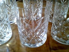 Image of 6 Elegant Lead Crystal Cut Glass Tumblers. 99mm. Dining/Party/Cocktails
