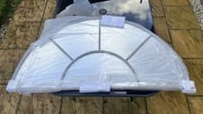 Image of Metal Mirror 122x2.5x62 Arched Window Aged Grey Wall Mirror Home Decor New