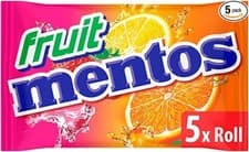 Image of Mentos Fruit Sweets - Fruity Chewy Sweets Dragees, 2 x 5 Rolls