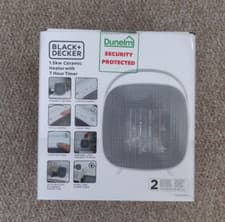 Image of Black + Decker 1.5kW Ceramic Fan Heater 7 Hour Timer New Unused 1500W