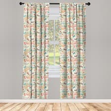 Image of Horses Curtains 2 Panel Set Carriage with Stallions