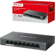 Image of MERCUSYS 8-Port Gigabit Desktop Switch with 7-Port PoE+ PoE Power Budget 65W