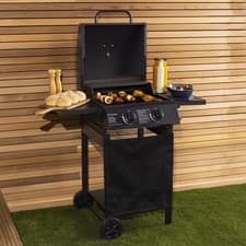 Image of Charles Bentley Deluxe Auto Ignition 2 Burner Gas BBQ Grill Steel Barbecue Black