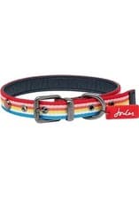 Image of Joules Rainbow Stripe Medium Dog Collar with Adjustable Buckle & Stylish Design