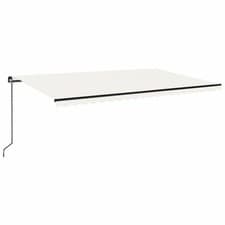 Image of Manual Retractable AwningCanopy Outdoor Awning Folding Arm with LED vidaXL