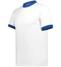 Image of SOFT JERSEY RINGER T-SHIRT, RETRO ATHLETIC LOOK, CONTRAST COLLAR and CUFFS S-3XL