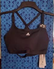 Image of adidas Aeroreact Training Sports Light-Support Bra in Black (Multiple sizes)